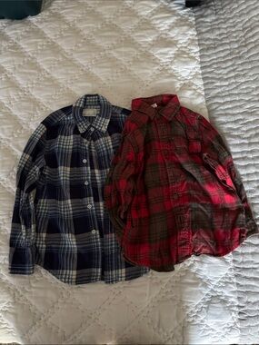 Crew Cuts boys red & brown flannel, Navy blue flannel . Both good condition.